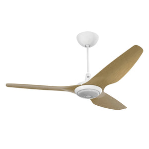 Big Ass Fans Haiku 60" Ceiling Fan with Caramel Aluminum Blades and White Finish, Downrod 12", Covered Outdoors