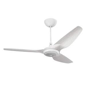 Big Ass Fans Haiku 60" Ceiling Fan with Driftwood Blades and White Finish, Downrod 32", Covered Outdoors