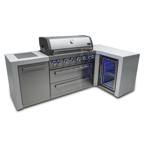 Mont Alpi 805 Deluxe Island Grill with 90 Degree Corner and Fridge Cabinet, MAi805-D90FC