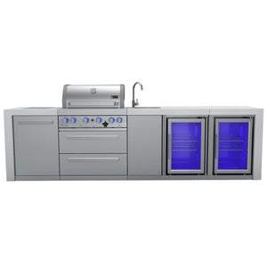 Mont Alpi 400 Deluxe Island Grill with Beverage Center and Fridge Cabinet, MAi400-DBEVFC