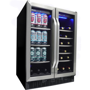 Danby Silhouette 24" 60 Can/27 Bottle Built-In Dual Zone Wine Cooler with LED Lights, SBC051D1BSS