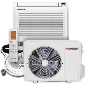 Pioneer® 12,000 BTU 21.5 SEER Floor Console Mini-Split Air Conditioner Heat Pump System with 10 ft. Line Sets, FYB012GMFILCAD-10