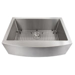 ZLINE Farmhouse Series 33 Inch Undermount Single Bowl Apron Sink in Stainless Steel, SAS-33-1