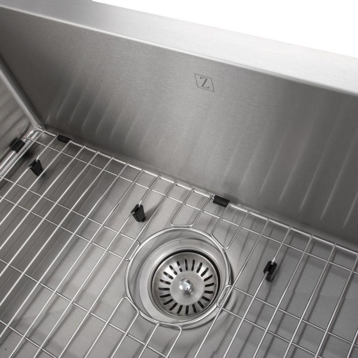 ZLINE Farmhouse Series 33 Inch Undermount Single Bowl Apron Sink in Stainless Steel, SAS-33-2