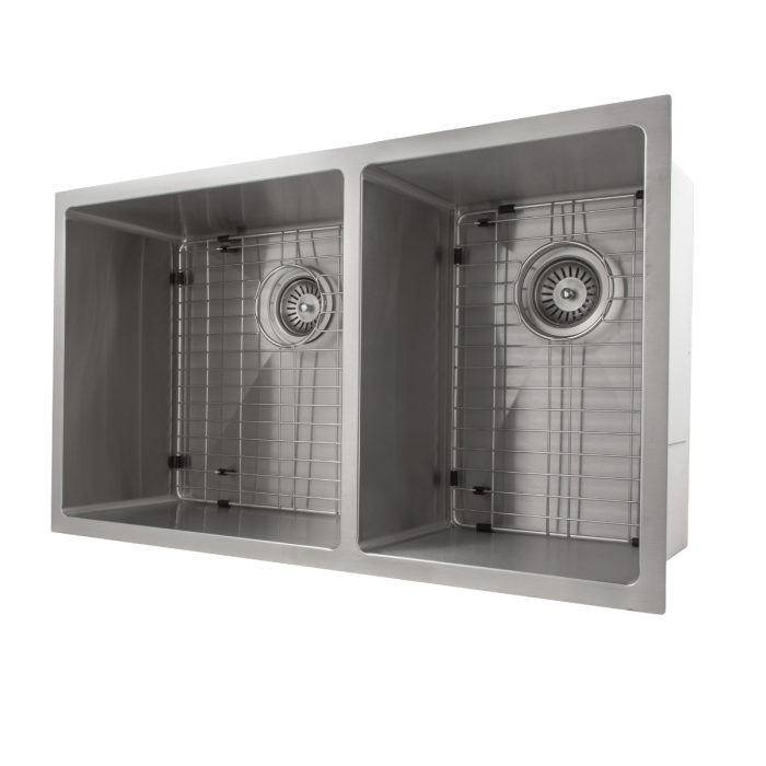 ZLINE Executive Series 33 Inch Undermount Double Bowl Sink in Stainless Steel SR60D-33-2