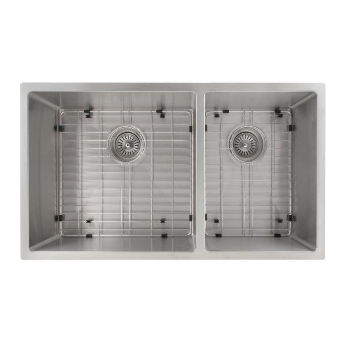 ZLINE Executive Series 33 Inch Undermount Double Bowl Sink in Stainless Steel SR60D-33-3