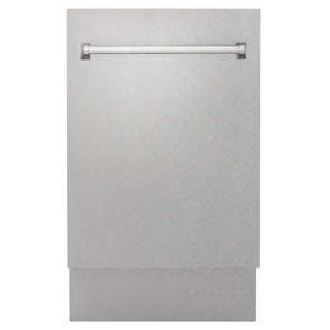 ZLINE 18" Tallac Series 3rd Rack Top Control Dishwasher with Satin Stainless Steel Panel and Stainless Steel Tub, 51dBa, DWV-SN-18