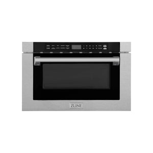 ZLINE 24" 1.2 cu. ft. Built-in Microwave Drawer with a Traditional Handle in Satin Stainless Steel, MWD-1-SS-H