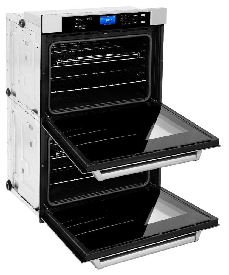 ZLINE Kitchen Appliance Package with 36 in. Stainless Steel Rangetop and 30 in. Double Wall Oven, 2KP-RTAWD36