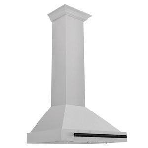 ZLINE Autograph 30" Convertible Satin Stainless Steel Wall Mount Range Hood with Matte Black Handle, KB4SNZ-30-MB