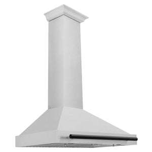 ZLINE Autograph 36" Convertible Satin Stainless Steel Wall Mount Range Hood with Matte Black Handle, KB4SNZ-36-MB
