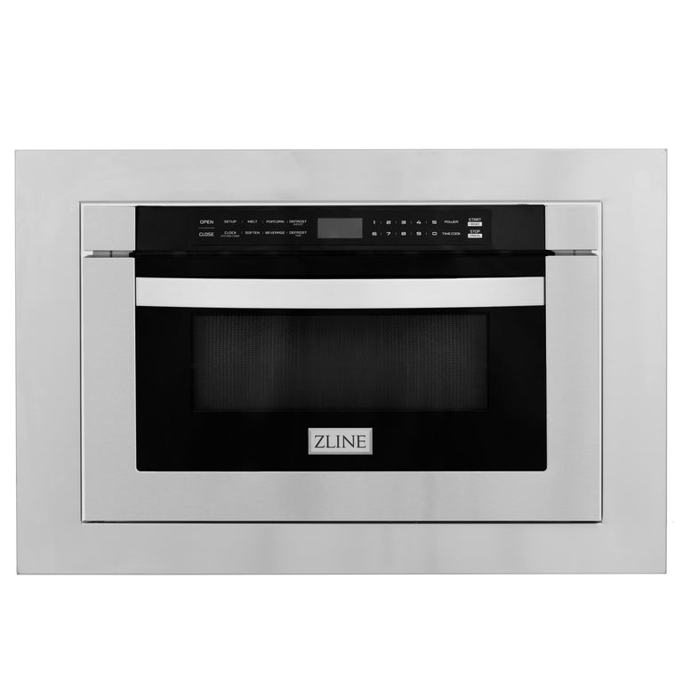 ZLINE 24 in. 1.2 Cu. Ft. Microwave Drawer In Stainless Steel with 30 in. Trim Kit, MWD-TK-30