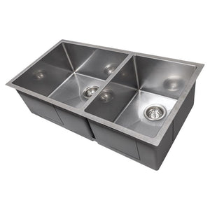 ZLINE 36" Chamonix Undermount Double Bowl Satin Stainless Steel Kitchen Sink with Bottom Grid, SR60D-36S