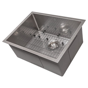 ZLINE 23" Meribel Undermount Single Bowl Satin Stainless Steel Kitchen Sink with Bottom Grid, SRS-23S