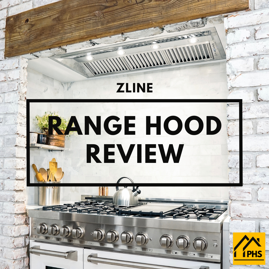 Range Hood and Range along brick wall