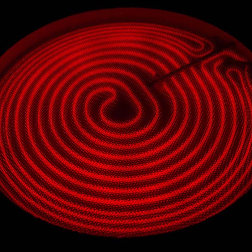 glowing red coil induction stove