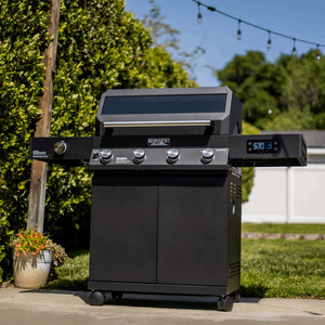 Monument Grills Denali 425 Series | 4 Burner Smart Tech Propane Gas Grill in Black