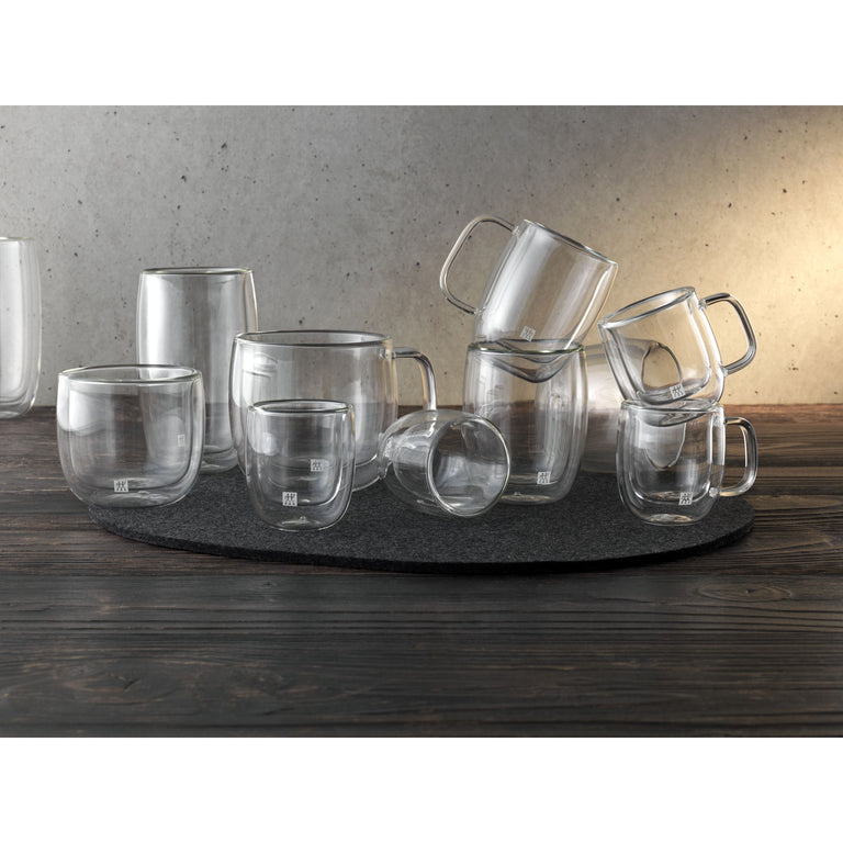 ZWILLING 2pc Double Espresso Glass Mug Set, Sorrento Plus Double Wall Glassware Series