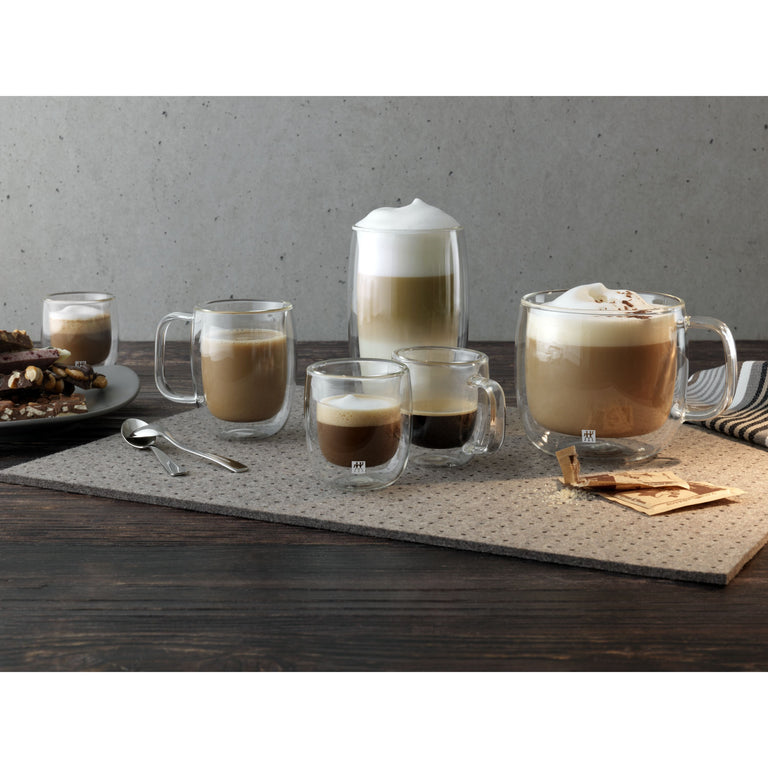 ZWILLING 2pc Espresso Glass Mug Set, Sorrento Plus Double Wall Glassware Series