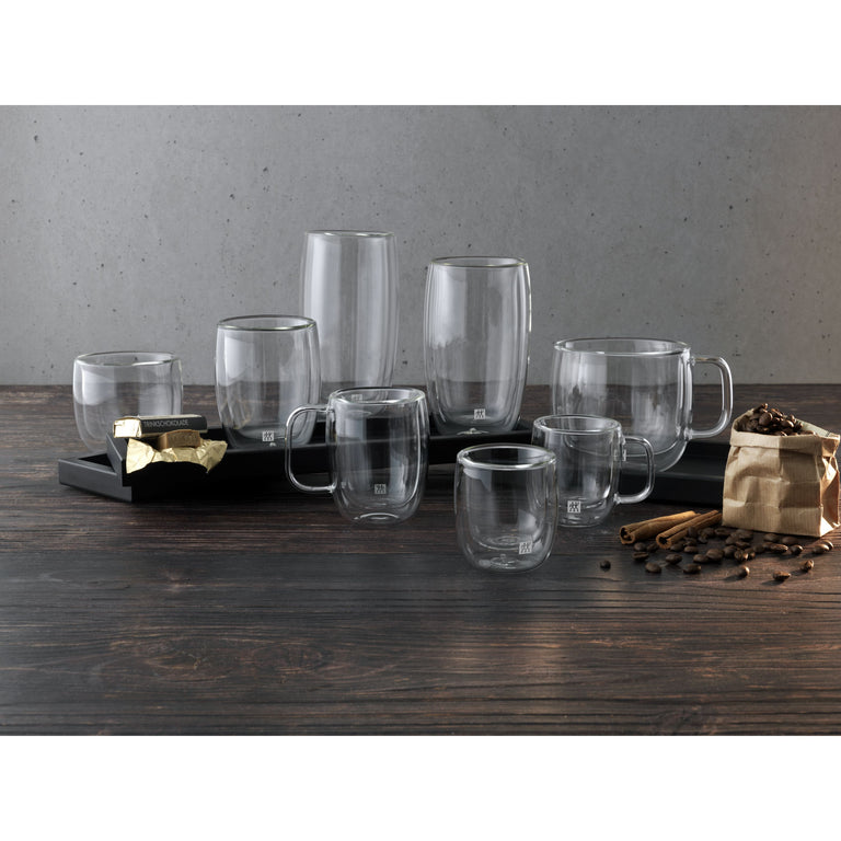 ZWILLING 2pc Latte Glass Set, Sorrento Double Wall Glassware Series