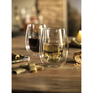 ZWILLING 8pc Stemless White Wine Glass Set, Sorrento Double Wall Glassware Series