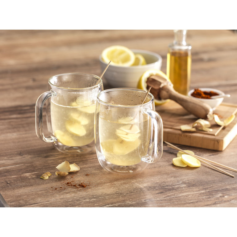 ZWILLING 4pc Coffee Glass Mug Set, Sorrento Plus Double Wall Glassware Series