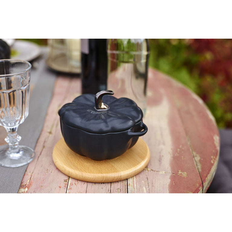 Staub 24oz Pumpkin Dish in Matte Black, Cocotte Ceramic Series