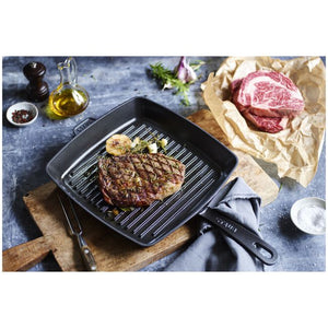 Staub Cast Iron 12-inch Square Grill Pan - Black