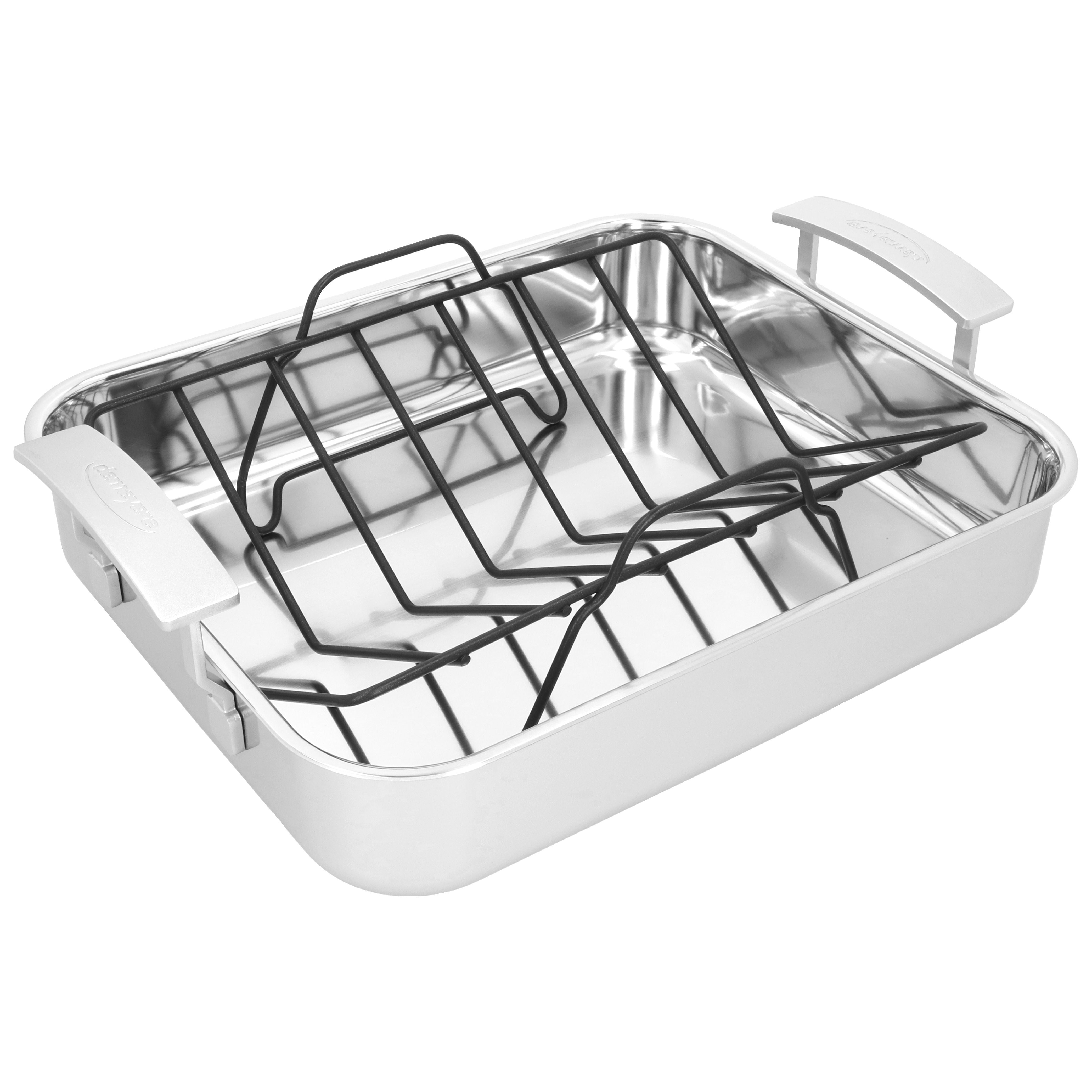 Industry 5-Ply Stainless Steel Roasting Pan with Rack - Thumbnail 3