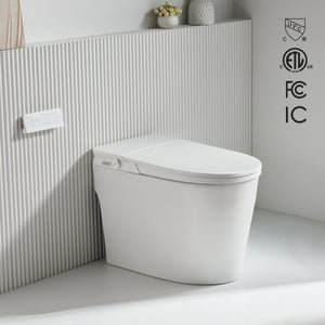 FORNO Acqua Luxurious Smart Toilet (Bidet, Heated Seat, Auto Flush, Auto Lid, Powerful Flush, Sleek Tankless Design), CSTPB1