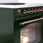 ILVE Nostalgie II 30" Induction Range with Element Stove and Electric Oven in Emerald Green with Copper Trim, UPI304NMPEGP