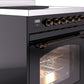 ILVE Nostalgie II 30" Induction Range with Element Stove and Electric Oven in Black with Bronze Trim, UPI304NMPBKB