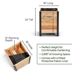 18″ x 18″ Planter Box - 24" TALL