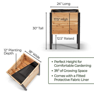 18″ x 24″ Raised Garden Bed - 30" TALL