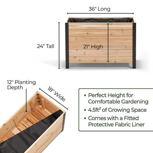 18" x 36" Planter Box - 24" TALL