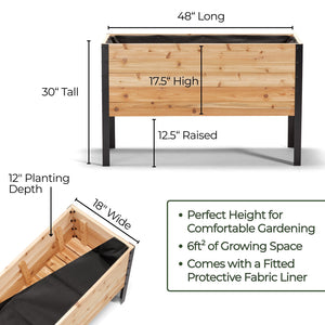 18" x 48" Raised Garden Bed - 30" TALL