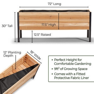 18" x 72" Raised Garden Bed - 30" TALL