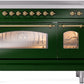 ILVE Nostalgie II 48" Induction Range with Element Stove and Electric Oven in Emerald Green with Brass Trim, UPI486NMPEGG
