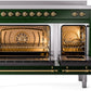 ILVE Nostalgie II 48" Induction Range with Element Stove and Electric Oven in Emerald Green with Brass Trim, UPI486NMPEGG