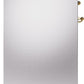 ILVE Nostalgie II 30" Induction Range with Element Stove and Electric Oven in Stainless Steel with Brass Trim, UPI304NMPSSG