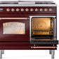 ILVE Nostalgie II 40" Dual Fuel Propane Gas Range in Burgundy with Copper Trim, UPD40FNMPBUPLP