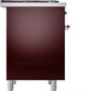 ILVE Nostalgie II 40" Dual Fuel Propane Gas Range in Burgundy with Copper Trim, UPD40FNMPBUPLP
