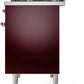 ILVE Nostalgie II 40" Dual Fuel Propane Gas Range in Burgundy with Copper Trim, UPD40FNMPBUPLP
