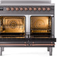 ILVE Nostalgie II 40" Induction Range with Element Stove and Electric Oven in Matte Graphite with Copper Trim, UPDI406NMPMGP