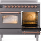 ILVE Nostalgie II 40" Induction Range with Element Stove and Electric Oven in Matte Graphite with Copper Trim, UPDI406NMPMGP