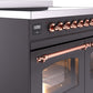 ILVE Nostalgie II 40" Induction Range with Element Stove and Electric Oven in Matte Graphite with Copper Trim, UPDI406NMPMGP