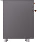 ILVE Nostalgie II 40" Induction Range with Element Stove and Electric Oven in Matte Graphite with Copper Trim, UPDI406NMPMGP