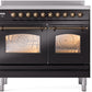 ILVE Nostalgie II 40" Induction Range with Element Stove and Electric Oven in Black with Bronze Trim, UPDI406NMPBKB