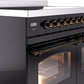ILVE Nostalgie II 40" Induction Range with Element Stove and Electric Oven in Black with Bronze Trim, UPDI406NMPBKB