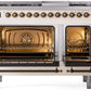 ILVE Nostalgie II 48" Dual Fuel Natural Gas Range in Antique White with Bronze Trim, UP48FNMPAWB